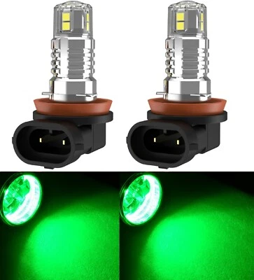 LED 20W H11 Verde Dos Bombillas Cabeza Luz Haz Bajo Stock de Repuesto Mostrar Ajuste de Color Foto 1 de 4