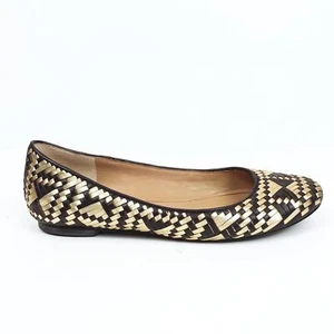 Rebecca Minkoff Uma Geometric Leather Woven Ballet Flats Women's Size 6.5 - Picture 1 of 8