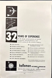 Kollsman Instrument 32 Yrs Experience Glendale CA Vtg Print Ad 1960 - Picture 1 of 6