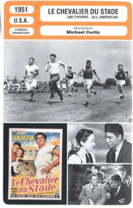 CARD / CARD / CARD: LE CHEVALIER DU STADE Burt Lancaster, Michael Curtiz 1951