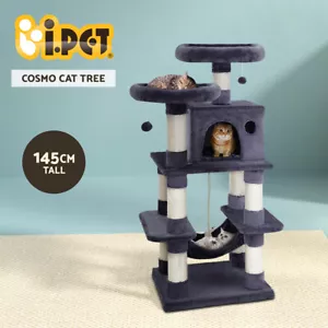 i.Pet Cat Tree Tower Scratching Post Scratcher 145cm Wood Condo House Toys Bed - Picture 1 of 11