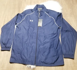 Under Armour All Season Gear Mens Size M Blue Zip Up Jacket Windbreaker Pockets - Picture 1 of 13