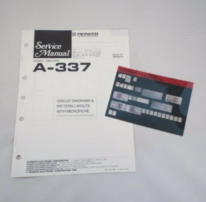 Pioneer A-337 Microfiche Service Manual Original Repair Book Amp Amplifier OEM - Picture 1 of 3