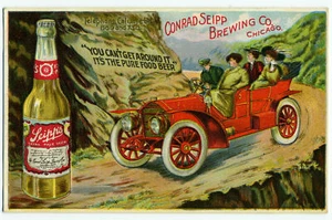 Raro Circa 1909 Conrad Seipp Brewing Co Chicago IL. Postal publicitaria vintage - Imagen 1 de 2
