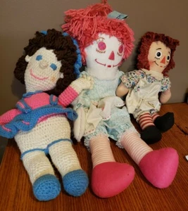 Original Raggedy Ann Doll Knickerbocker Toy Co. 16" Original Clothes plus 2 - Afbeelding 1 van 10