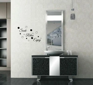 Pegatinas de pared arte de pared para remojar de baño disfrutar de citas de pared Reino Unido 32A - Imagen 1 de 5
