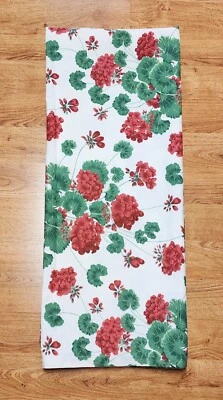 Williams-Sonoma Geraniums Floral Print Cotton Tablecloth Italy Discontinued VTG - Image 1 of 4