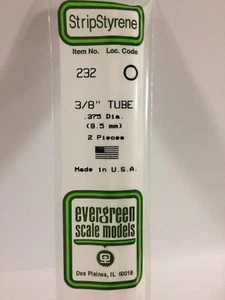 0,375 Zoll (9,5 mm) OD-Polystyrolrohr EVG232 von Evergreen Scale Models - Bild 1 von 1