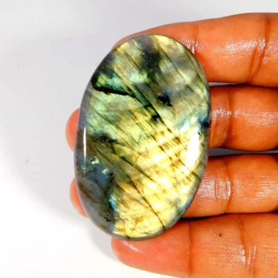 100% Natural Dorado LABRADORITA Cabujón Ovalado 57x38x06MM Gemas Sueltas 128.... - Imagen 1 de 3