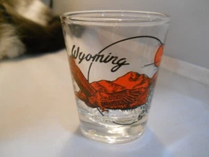 VINTAGE WYOMING SOUVENIR SHOT GLASS - Picture 1 of 6