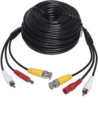 RCA BNC DC Video Audio Power Cable Cord Extension Wire for Security Camera DVR - Image 1 of 4