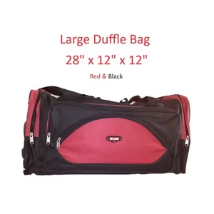 28" Large Red Duffle Bag Foldable Lightweight Weekender Travel Bag Luggage Men W - Picture 1 of 11
