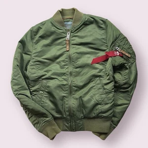 Women’s Alpha Industries Satin Bomber Military Jacket Green Sz XS Y2K Green - Picture 1 of 7