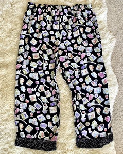 VTG 90s Plus Size 2X Cottage Pattern Pants 100% Rayon Cottagecore Straight Leg - Picture 1 of 6