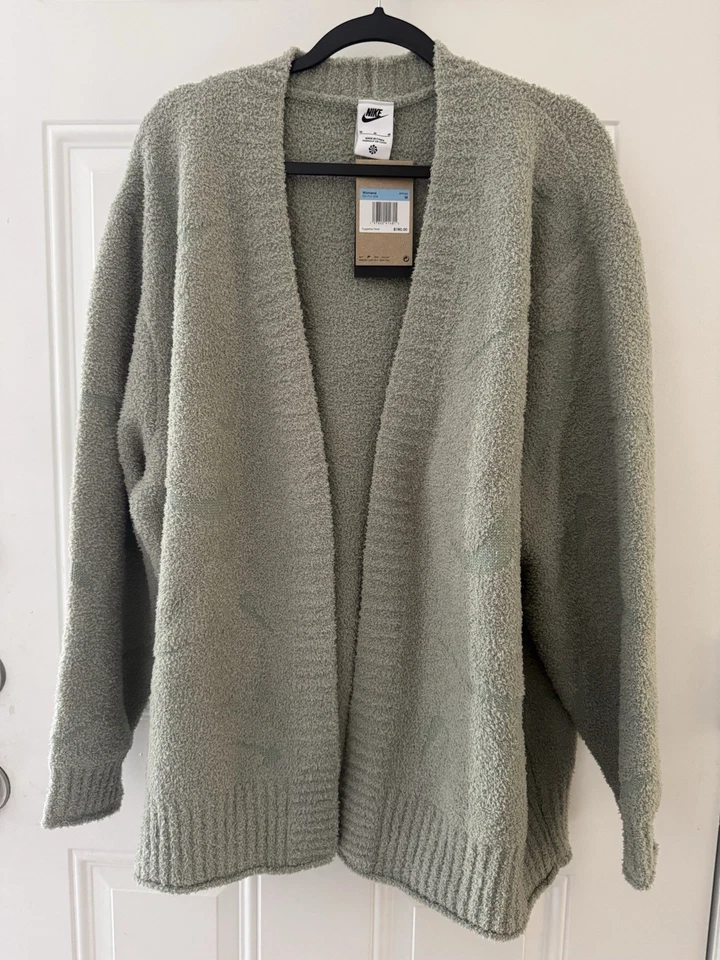 Nike Womens Size M Oversized Phoenix Cozy Knit Bouclé Cardigan FZ1711-370