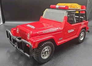 Tonka Jeep Rescue Wrangler 2001 Red w/ Lights & Sound Works See Video Tested - Picture 1 of 5