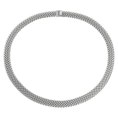 UNOAERRE Collana girocollo donna in argento rodiato maglia chicco di riso 42 cm - Immagine 1 di 4