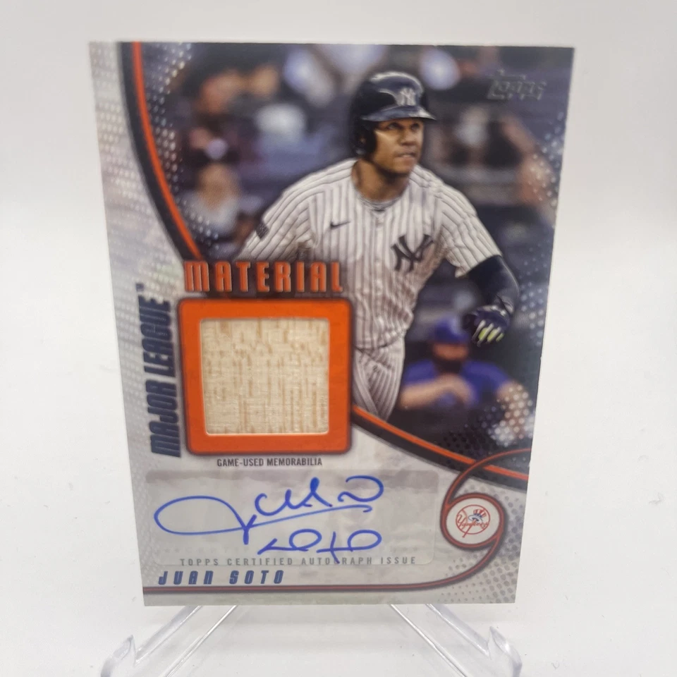 Juan Soto 2025 Topps Series 1 Major League Material Bat Relic Autograph /25. - Image 1 of 2