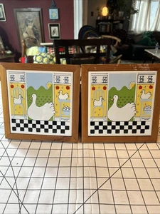 Lillian Vernon 1982 Alan Wood Duck Trivet Tile Kitchen Decor Set Of 2 - Picture 1 of 8