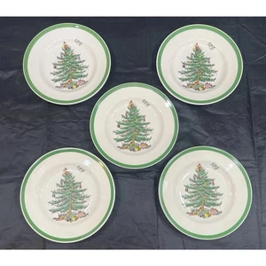 Spode Christmas Tree Party Plates 6” D Set of 5 Made in England S3324 - Picture 1 of 12