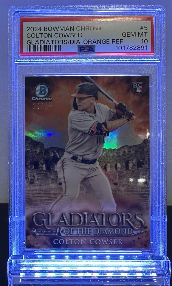 2024 Bowman Chrome Colton Cowser Gladiator/Dia- Orange Refractor PSA 10 # 24/25 - Image 1 of 4