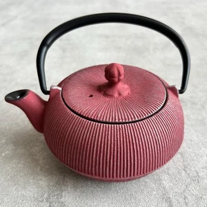 Nanbu Tekki Tetsubin Iron Kettle Traditional Japanese Teapot 0.3L Pink Japan - Picture 1 of 20