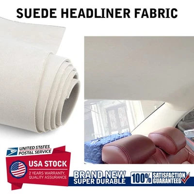 For Chevrolet Silverado 1500/2500/3500 Beige Suede Headliner Fabric Replacement - Image 1 of 4