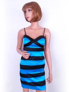 Cotton Club Size 8 (36) Blue Short Bodycon Dress Cotton Sleeveless - Picture 1 of 5