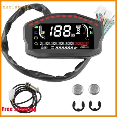 Panel Pantalla Portátil Velocímetro Digital Motocicleta LCD Odómetro Instrumento Foto 1 de 4