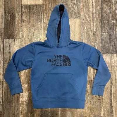 Moletom com capuz The North Face - Meninos jovens pequenos / Tamanho 7 - Azul com design de logotipo asteca - Imagem 1 de 4