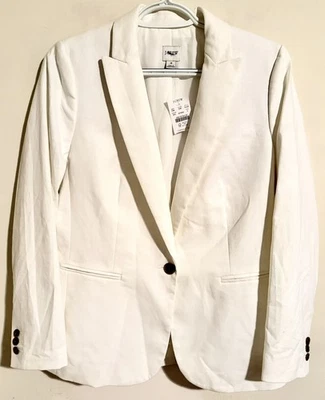 New with Tags J.Crew $198 Women's White Blazer Jacket Stretch Linen Blend Sz 4 - Image 1 of 4
