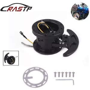 Black Steering Wheel Quick Release Hub Adapter Body Removable Snap Off Boss Kit - Picture 1 of 8