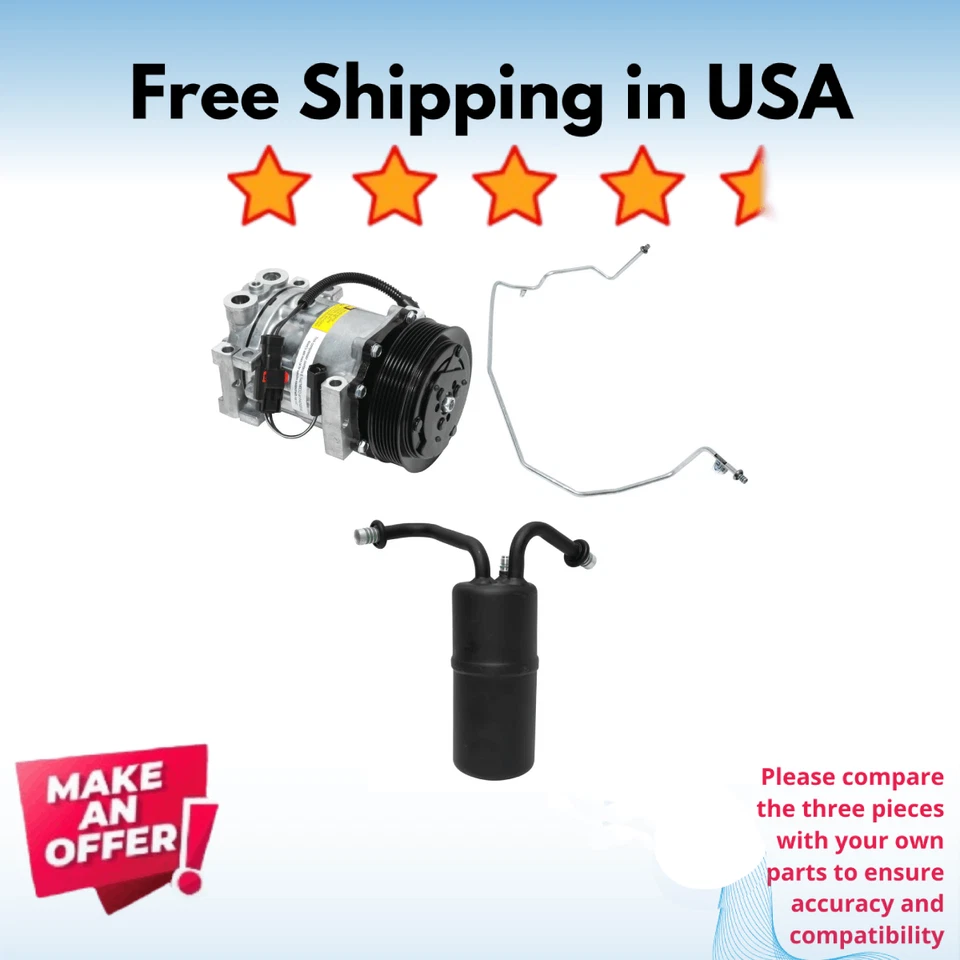Комплект компрессора кондиционера подходит для Dodge Ram 1500 1998-2001, Dodge Ram 2500 1998-2002 - Изображение 1 из 4