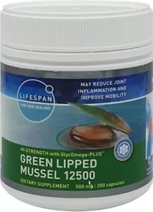 LifeSpan New Zealand Green LIPPED Mussel 12500 300caps Joint Support - Picture 1 of 4