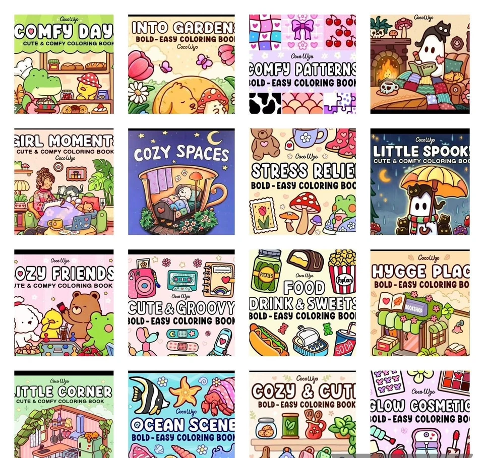 Coco Wyo: Coloring Book for Adults and Teens, Super Cute Designs Free Ship AUS - image 1 of 1