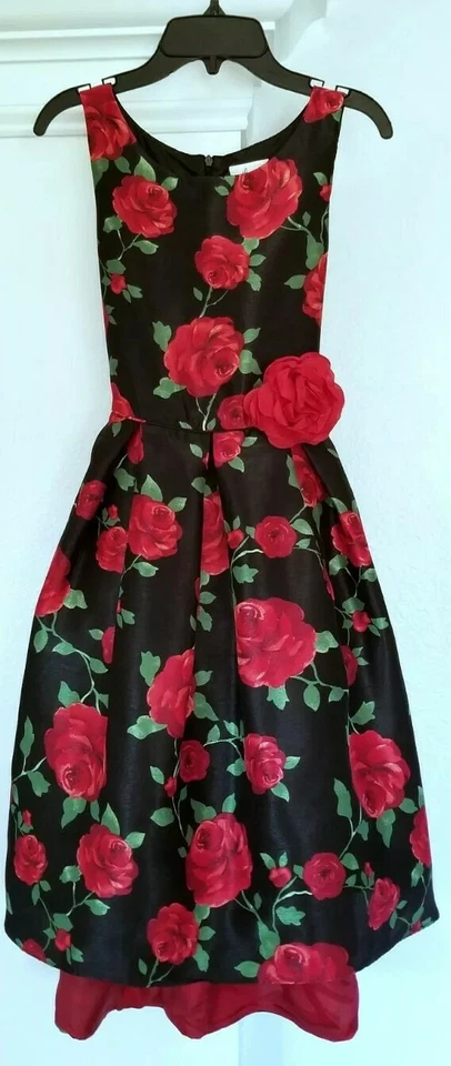 Emily West Big Girl 优雅花卉山东高低花式连衣裙-16 码 — 第 1/4 张图片