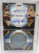 Amanda Nunes / Holly Holm 2020 knockout Dual auto jumbo fight mat relic 1/10 ufc