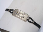 Bracelet with Chrome in 925 Silver and Rubber - Note - Music - Musical Note