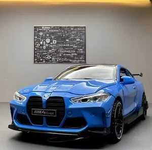 (Blue) 1:32 Scale BMW M4 Diecast Car Model - Alloy Toy Car with Sound & Light - Picture 1 of 5