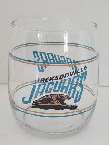 Vintage NFL Jacksonville Jaguars Roly Poly Low Ball Glass Shell Gas Promo Cover