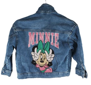 Girls Jean Jacket Disney H&M Minnie Mouse Sz 6x - Picture 1 of 4