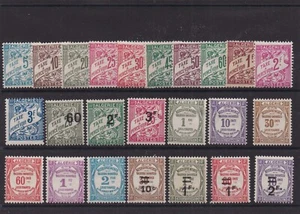 ALGERIE SERIE COMPLETE DE 24 TIMBRES TAXES NEUF* N° 1A à 24 Cote: 150,50€ - Imagen 1 de 1