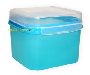 Tupperware #2 Signature Line Square Modular Mates 11 Tassen blau Vintage NEU - Bild 1 von 2