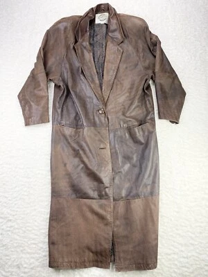 Chaqueta de cuero vintage Global Identity para mujer gabardina marrón envejecido G-III Foto 1 de 4