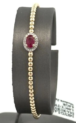 14k Yellow Gold 1.00 CT Diamond & Ruby Bangle Bracelet, 6.0gm, S16613 - Image 1 of 4