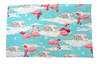 Nick & Nora Navidad Flamenco (Uno) Funda de Almohada Franela 28 X 18 In Camper Aqua Foto 1 de 4