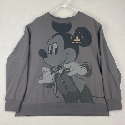 Mickey Mouse Walt Disney World 50th Anniversary Sweater Womens L Gray Sweatshirt - Image 1 of 4