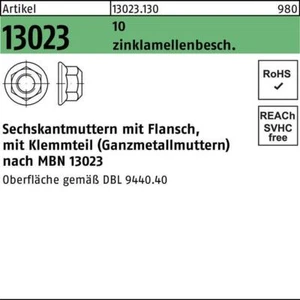 Sechskantmutter R 13023 m.Flansch M 12 x 1,5 10 zinkbesch. Gleitmittel flZnnc... - Bild 1 von 1