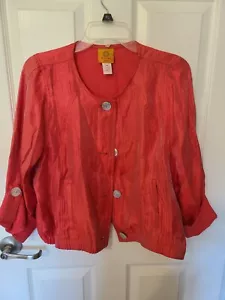 Ruby Rd. Petite "Bright Shiny Coral" Blazer/Jacket - SZ. 12P - Picture 1 of 6