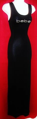 BEBE MUJER SWAROVSKI CRISTAL ESTRÁS LOGO MAXI VESTIDO TALLA ELÁSTICO M NUEVO CON ETIQUETAS  Foto 1 de 4